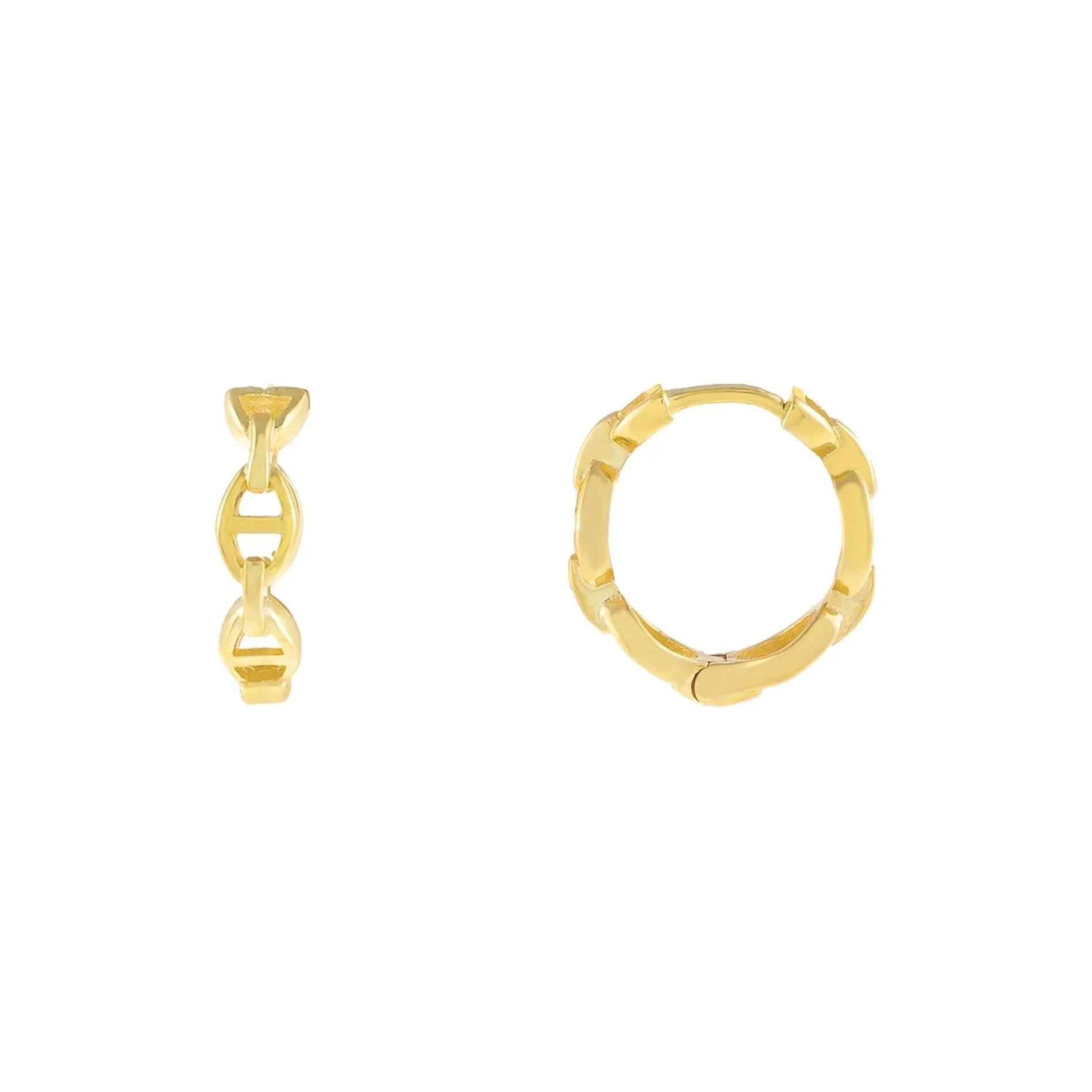 LOZRUNVE Fashion Jewelry Wholesale Custom Miami Small Chain Link Huggie Hoop Earring 925 Sterling Silver
