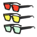 2023 New Trendy Women Custom logo Good Price Vintage Rectangle Sunglasses Red Yellow Lens Uv400 square Retro Sunglasses