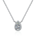 1 Carat D Color Pear Cut Moissanite Diamond Pendant Necklace 925 Sterling Silver Jewelry for Women's Wedding