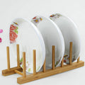 Custom Bamboo Dish Pot Lid Shelf Rack Dishes Plate Drainboard Drying Drainer Storage Pan Cover Stand Kitchen Cabinet Organizer