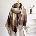 Women Long Plaid Blanket Chunky Oversized Winter Fall Warm Scarf Big Tartan Cashmere Scarves Wrap Shawl