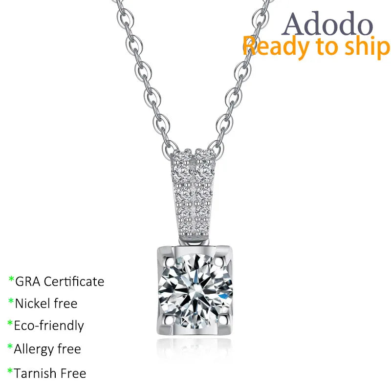 Classic Fashionable European-style 925 Silver Bull Head 1ct Moissanite Pendant Necklace for Women Live-stream Best Selle