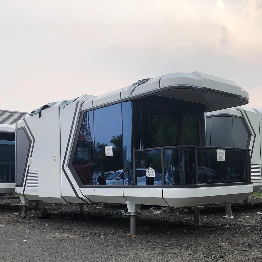 Cheap price two bedroom tiny camping house prefab villa houses prefabricated home for outdoor hotel