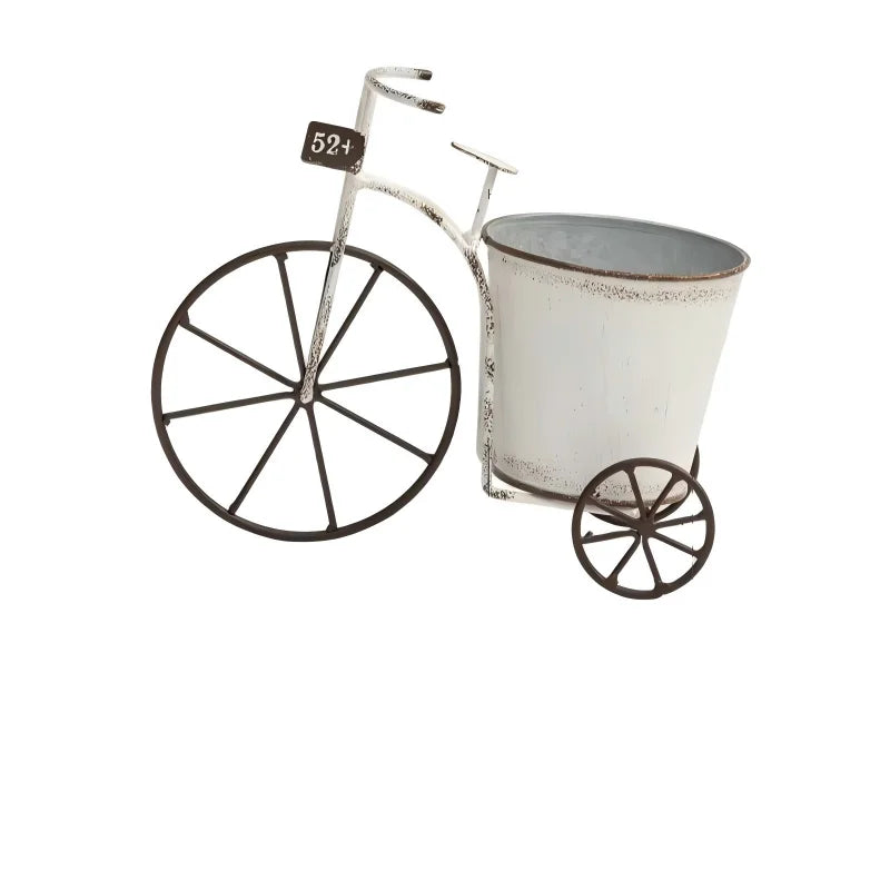 Iron Art Vintage Distressed Flower Pot Outdoor Garden Decoration with Iron Succulent for Glass Drinkware MegaBDM