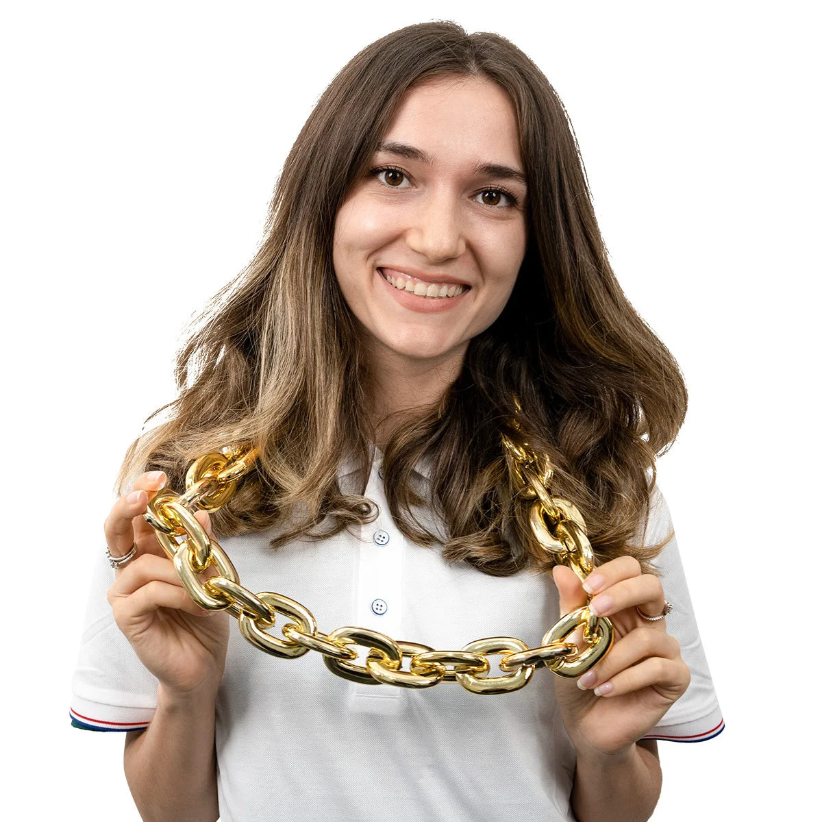 Gold Plated Letter Necklace Plastic Hip Hop Party Festival Performance Props Fan Chain Jewelry Accessories Anniversary Unisex