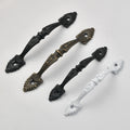 Antique European Traditional Zinc Alloy Black Furniture Cabinet Drawer Handle for Kitchen Bedroom Dresser Living Room Villa