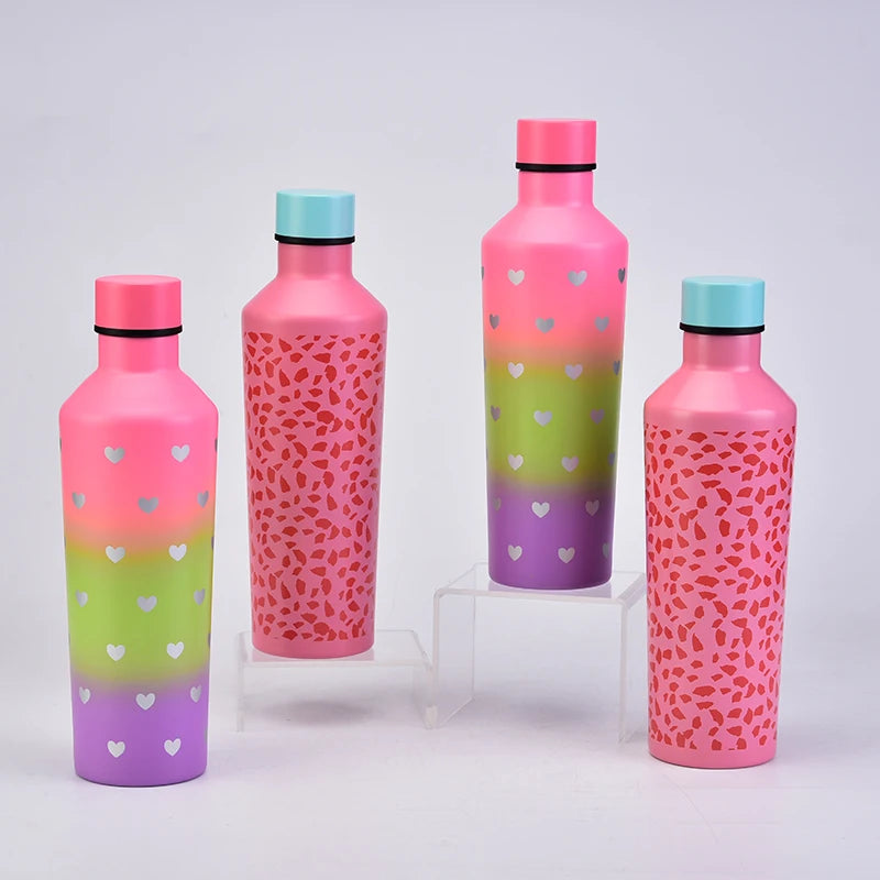 Creative Double-Layer 304 Stainless Steel Small Mouth Vase Water Bottle 500ml Fashionable Vacuum Portable Insulated Vacuum Flask