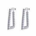 New Arrival L Shape Elegant Ladies 925 Sterling Silver Total 1.84Carat Moissanite Earrings Diamond Earrings for Women