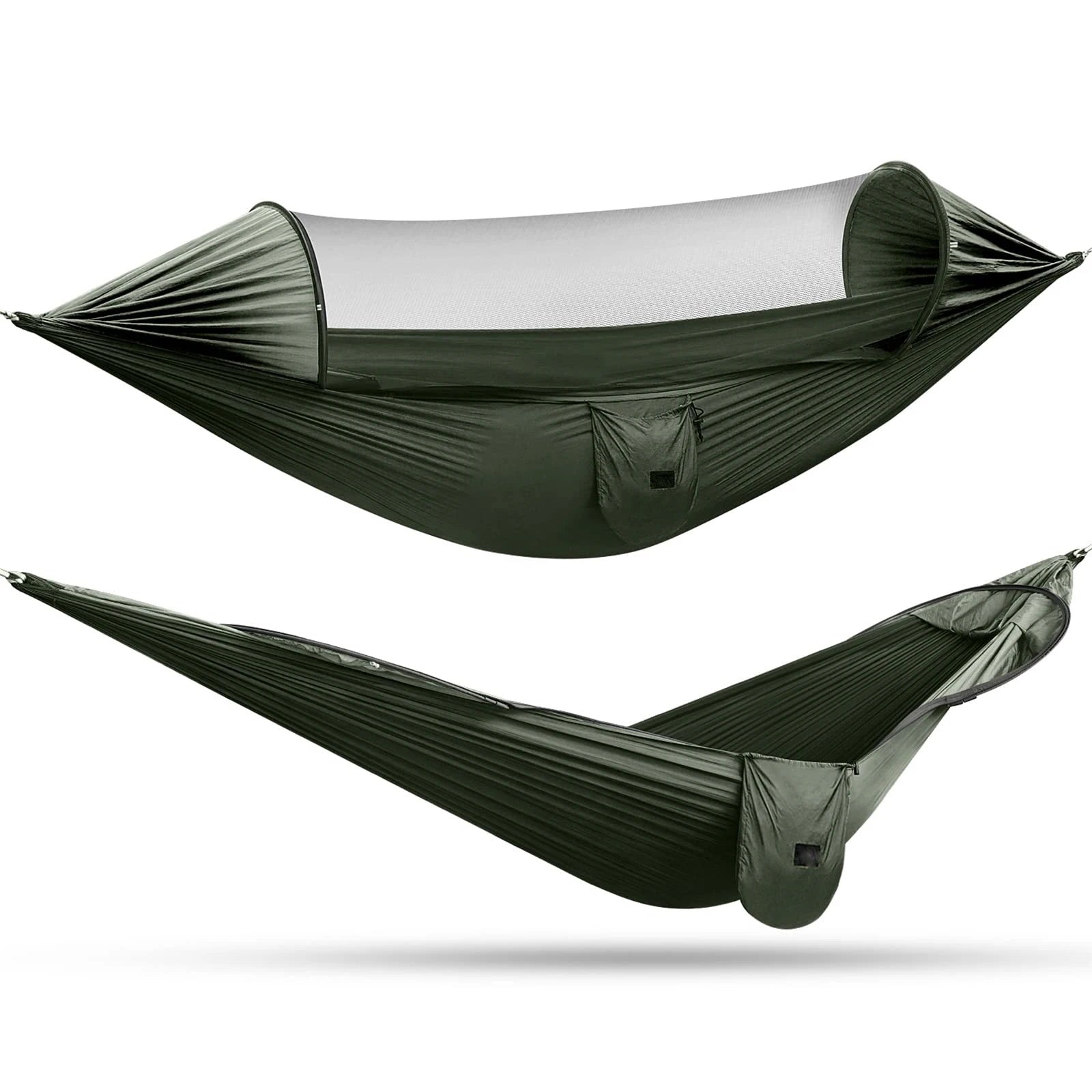 Hot Sales  Portable Large Camping Hammock with Mosquito Net Outdoor Parachute Ultralight Hanging Hammocks Tree Straps Swing Bed