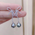 E1104 Baroque DIY Natural Freshwater Pearl Charm Earrings Mounting Accessory 925 Sterling Silver Gold Plated  Jewelry for Women