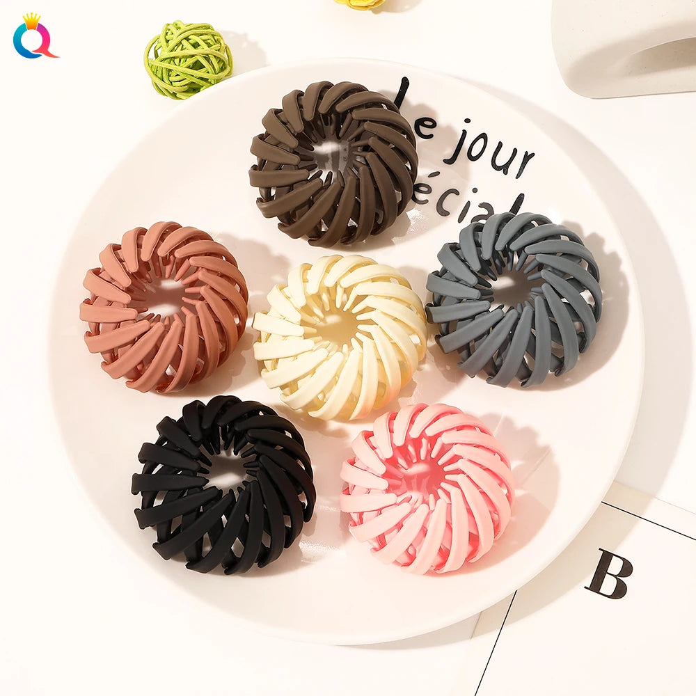 Magic Hair Clip Expandable Matte Bun Maker Plastic Bird Nest and Lazy Women's Ponytail Holder for Girls
