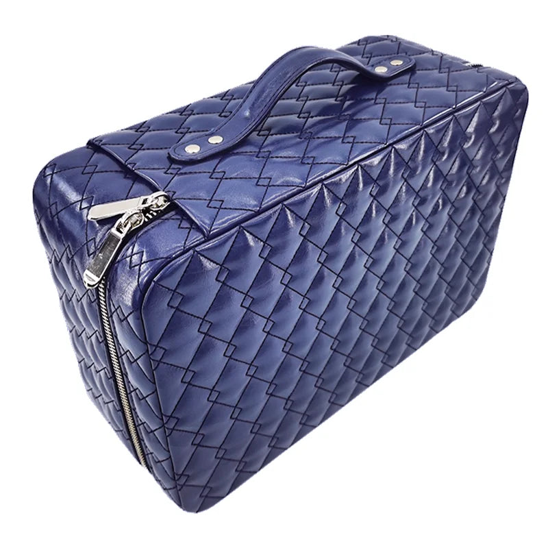 Hot Sale Custom PU Leather Watch Jewellery Storage Case Organizer With Carry Handle Zipper Travel Jewelry Boxes