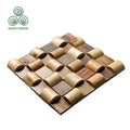 High Quality Indoor Interior Decorative Wooden Mosaic Composite Wall Panel Retro Mosaics