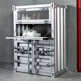 Vintage Industrial Style Container Shoe Cabinet with Door Storage Cabinet for Home Storage Cabinet Iron Craft