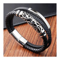 Stainless Steel Magnetic Clasp Braided Genuine Leather Bracelet Custom Logo Mens Hand Made Friendship Bracelets Gift