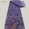 CHOCOO Newest Wedding Dress Lace Fabric White Color French Beaded Sequined Embroidery Tulle Lace Fabric