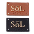 Custom Made Leather Label Clothing Logos Rectangle Shape Gold Letter Private Tags Sewing Bags Metal Pu Patches