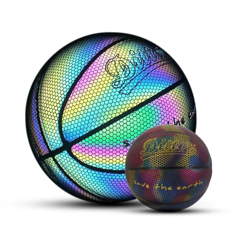 Glowing Basketball Luminous Basquete Shiny Bright Balls Bola Holographic Reflective Basketball Shining Glow Basketball