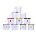 Free Sample Private Label 11oz Steel Coffee Mug White Metal Sublimation Enamel Mug Camping Mugs with Your Design