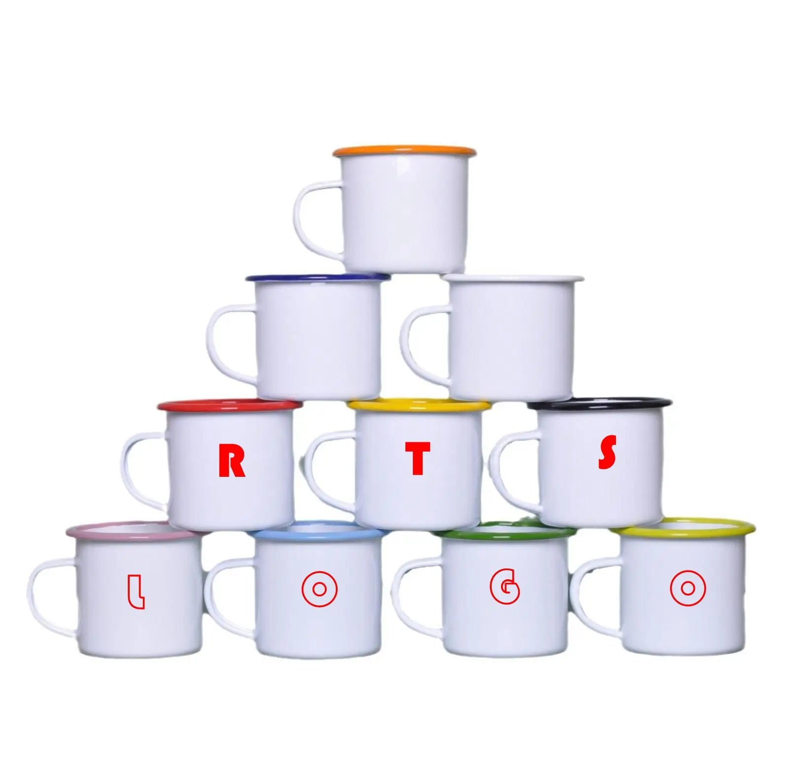 Free Sample Private Label 11oz Steel Coffee Mug White Metal Sublimation Enamel Mug Camping Mugs with Your Design