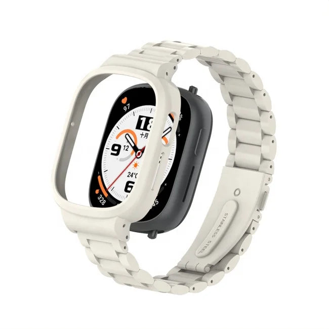 Hot Sale 3 Bead Wristband 18mm 304 Stainless Steel Luxury Watch Band Strap Replacement Breathable Feature for Honor Watch 4