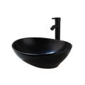 US Modern Single Hole Bathroom Above Counter Porcelain Ceramic Vessel Vanity Sink & Mixer Tap