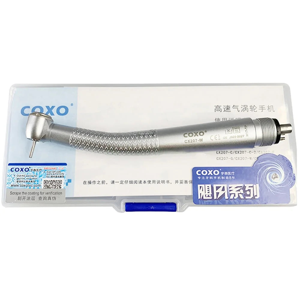 COXO CX207-W Dental Push Button Air Turbine Handpiece Dental High Speed Handpieces Coxo High Speed Handpiece Dentistry Toold