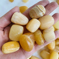 Honey Calcite Healing Crystal Energy Tumble Stones Natural Orange Calcite Tumbled Stones For Sale