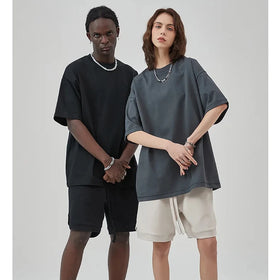 Hip-hop 280GT Shirt Men's High-quality Men's Short Pure Color Summer Casual T-shirt Street