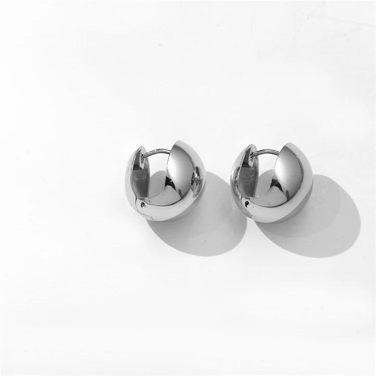 Hypoallergenic Plated Gold Jewelry Hollow Round Balls Geometric Earrings for Women