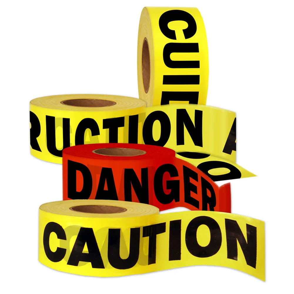 Red Danger Hazard Non-Adhesive PE Warning Tape Barricade Caution Marker