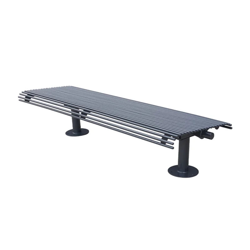Outdoor Park Furniture Modern Steel Backless Bench Seat Outside Street Metal Bench Seating Public Garden Patio No Back Bench