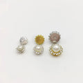 SINRONG DIY Flat Back Rhinestone Beads  Pearl Inlay Loose Clothing Garments Bags-Flower Shape Accessory