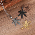 Wholesale Stainless Steel Man Jewelry Fashion Maple Leaf Charm Pendant Man Silver Necklace