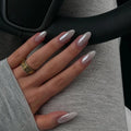 24 Pcs Coated White Solid Color Short Almond-shaped Nude Press on Nails Artificial Fingernails Customize False Nails 3493