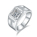 Moissanite Fine S925 Jewelry Gold Plated 1ct Moissanite Mens Ring White 925 Sterling Silver CLASSIC Rings Custom 14k Gold Plated
