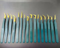 Print Logo Fiber Tip Eyelash Tweezers 45 75 90 Degree Grip Tweezers Custom Private Label Lash Extension Tweezers