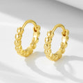 Fashion Jewelry Gold Plated Round Bead 925 Sterling Silver Huggie Hoop Earrings Women Wholesale Aretes De Plata 925 Joyeria Fina