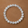8mm Natural Selenite Cat Eye Gemstone Jewelry Stretch Fashionable Bracelet Healing Stones Unisex Beads Bracelets