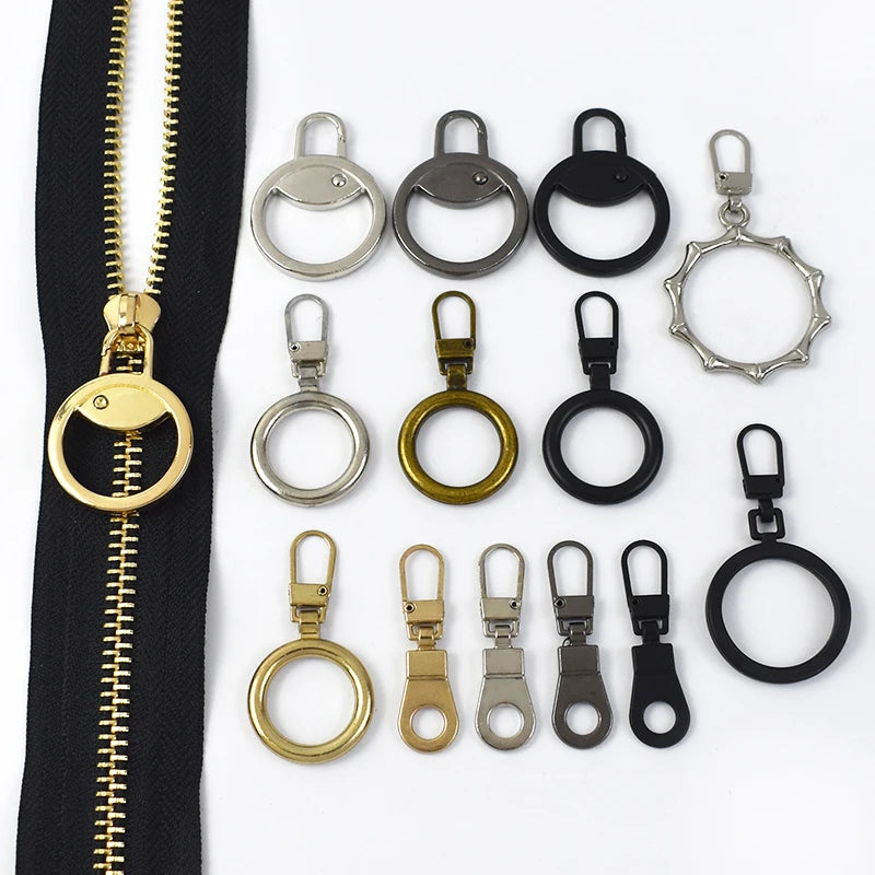 Deepeel ZT051 28mm 27mm 33mm Luggage Zipper Accessories Detachable Clothes Circular Zipper Puller Head Metal Pull the Pendant
