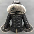 Classic Design Goose Feather Filled Warm Raccoon Fur Hood Down Parka