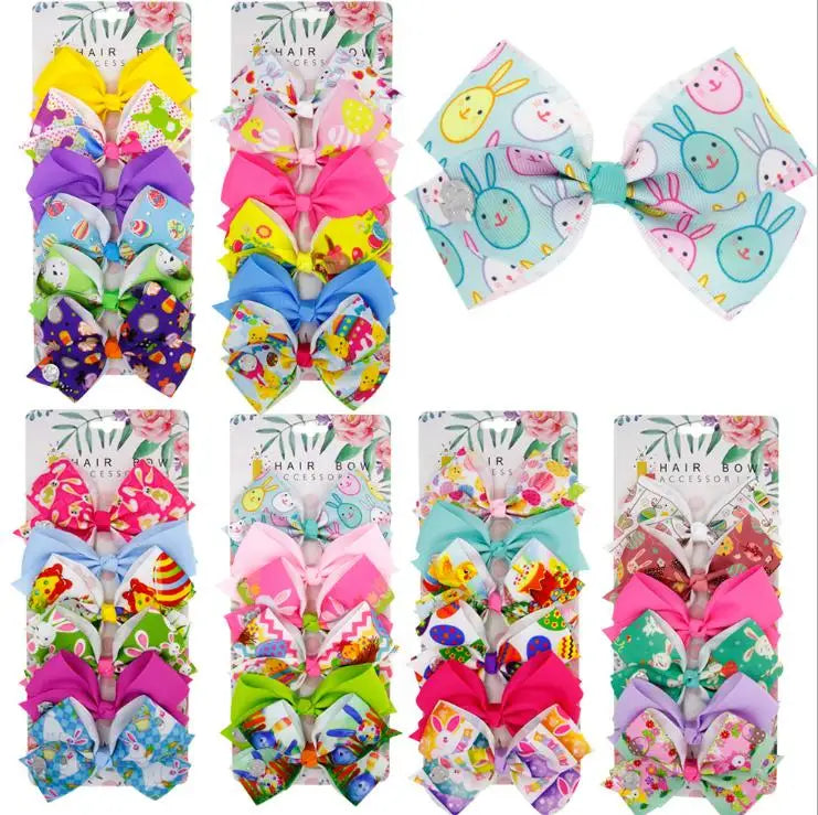 Wholesale Children Hair Clip Set Band Cartoon Multicolor Bow Children's Hair Accessory Gift Sets 6 Pcs Per Set