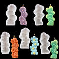 Hot Sale Stacking Candle Molds 3D Flower Heart Cactus Shaped Wave Silicone Soap Candle Molds for Candle Making Epoxy Resin