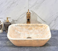 Wholesale Luxury Bathroom Rectangle Natural Yellow Onyx Wash Vessel Sink Art Basin