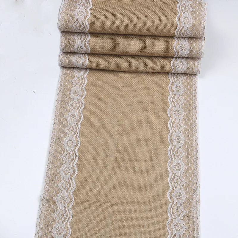 Charmcci 600421 Mesh Net Cheap Burlap Table Cloth Table Runner Lace Christmas Square Jute Silk Screen For Wedding Decoration