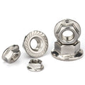 Left Hand Thread Serrated Hexagonal Lock Flange Nut Nuts in M4 M6 M8 M10 M12 Sizes