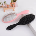 Customized Black Pink Paddle Metal Bristle Hair Brushes Logo Pink Wig Brush With Metal Pin Professional Cushion Hairbrush