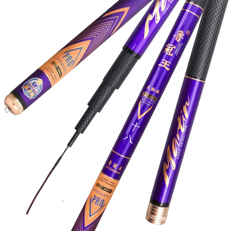 High Carbon Super Hard 2.7m-7.2m Lightweight Telescopic Taiwan Fishing Rod