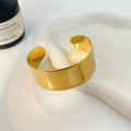 Titanium Steel Opening Bracelet Joyas De Acero Inoxidable Stainless Steel Gold-plated 18k Wide Bangle