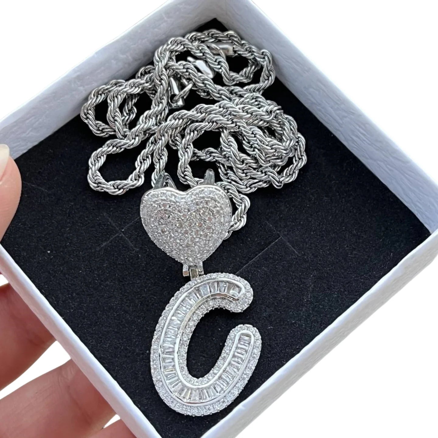 QIUHAN Personalized Hip-Hop Zircon Pendant Jewelry Diamond Necklace Custom Letter Necklace